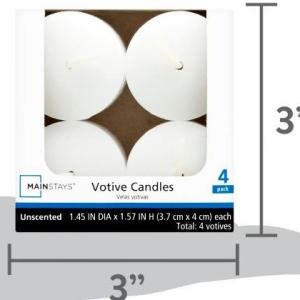 Unscented Votive Candles, Green, 4-Pack. The price is inclusive of FREE shipping